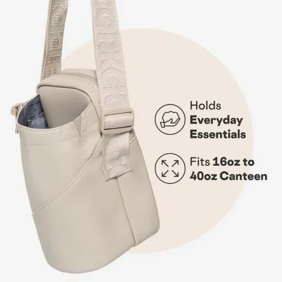 ⚡Corkcicle Latte Crossbody Tumblers Water Bottle Adjustable Strap Sling Bag - Picture 3 of 8